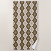 Serviette De Plage Tons de motif diamant brun (Devant)