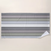 Serviette De Plage Tons Gris Avec Bandes Noires Sur Papier Aquarelle (Devant)