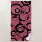 Serviette De Plage Topaz fumé et cercles noirs (Devant)