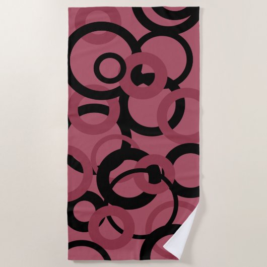 Serviette De Plage Topaz fumé et cercles noirs (Devant)