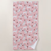 Serviette De Plage Torchon de plage Dalmatien Paws and Bones (Devant)