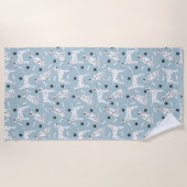 Serviette De Plage Torchon de plage Dalmatien Paws and Bones (Devant)