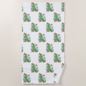 Serviette De Plage Torchon de plage d'aquarelle tropicale (Devant)