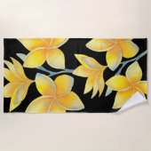 Serviette De Plage Torchon de plage de plumeria tropicale (Devant)