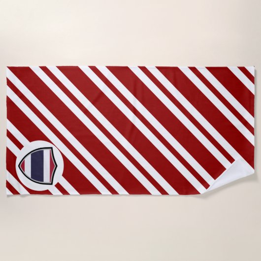 Serviette De Plage Torchon de plage du drapeau thaïlandais (Devant)