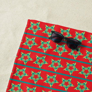 Serviette De Plage Torchon de plage rouge aux étoiles fétiches