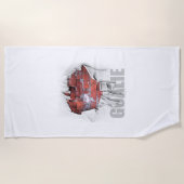 Serviette De Plage Torn Brick Wall Football gardien (Devant)