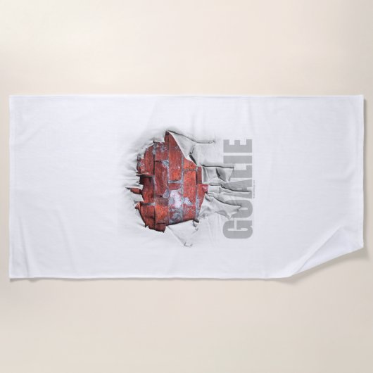 Serviette De Plage Torn Brick Wall Football gardien (Devant)