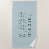 Serviette De Plage Toronto Latitude et Longitude (Devant)