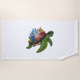 Serviette De Plage Tortue à glissière à oreille rouge de l'alligator