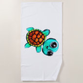 Serviette De Plage Tortue à peinture caustique (Devant)
