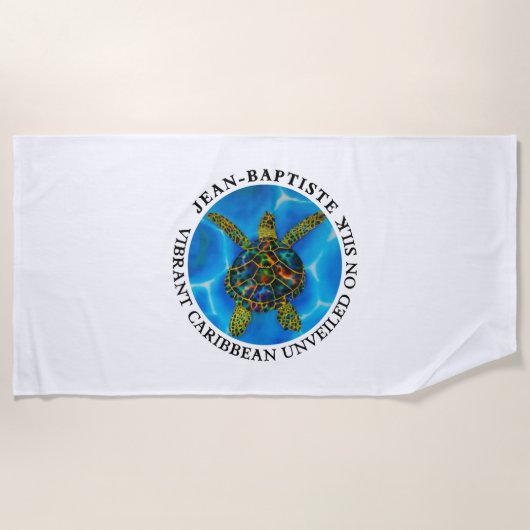 Serviette De Plage Tortue arc-en-ciel (Devant)