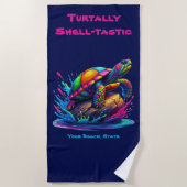 Serviette De Plage Tortue colorée (Devant)
