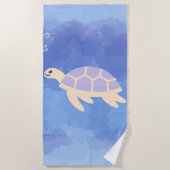 Serviette De Plage Tortue dans l'eau (Devant)