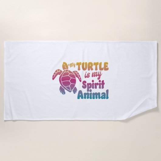 Serviette De Plage Tortue de mer Aquarelle Mon (Devant)