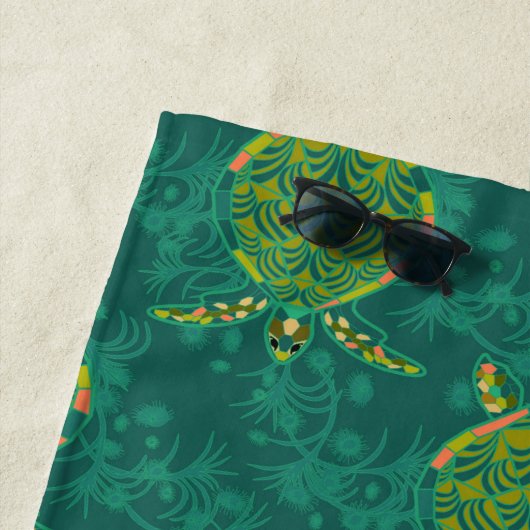 Serviette De Plage Tortue de mer tropicale (En situation)