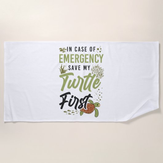 Serviette De Plage Tortue de tortue de mer en Coque de (Devant)