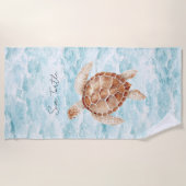 Serviette De Plage Tortue marine de l'océan (Devant)