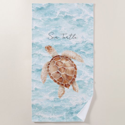 Serviette De Plage Tortue marine de l'océan (Devant)