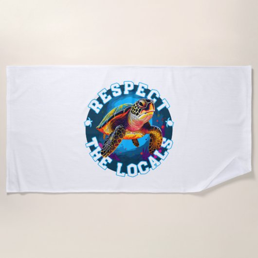 Serviette De Plage Tortue - respectez les locaux (Devant)