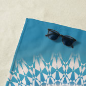 Serviette De Plage Tortue Turquoise rose Gold Mandala Coastal (En situation)