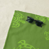 Serviette De Plage Tortue verte naturelle (En situation)
