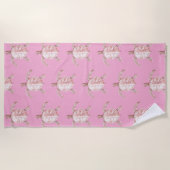 Serviette De Plage Tortues de mer roses (Devant)