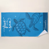 Serviette De Plage Tortues de mer tropicales Personnalisées (Devant)