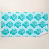 Serviette De Plage Tortues de mer Turquoises Motif Aqua Beach (Devant)
