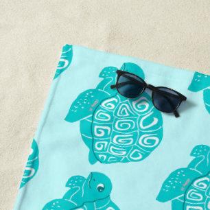 Serviette De Plage Tortues de mer Turquoises Motif Aqua Beach