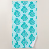 Serviette De Plage Tortues de mer Turquoises Motif Aqua Beach (Devant)