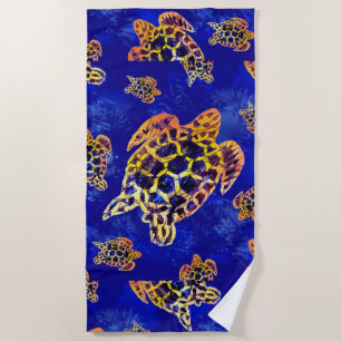 Serviette De Plage Tortues marines Batik Art Africain