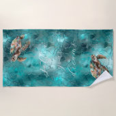 Serviette De Plage Tortues marines de rêve turquoises (Devant)