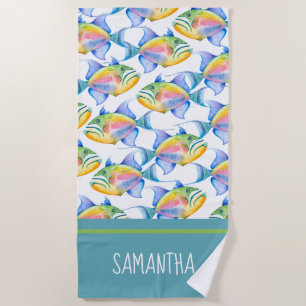 Serviette De Plage Tortueuse Tropical Fish Lover Beach Towne