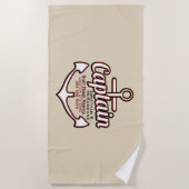 Serviette De Plage Totalement Personnalisé Capitaine Ancre Nautique (Devant)