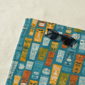 Serviette De Plage Totems Tiki Rétro (En situation)