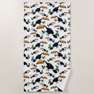 Serviette De Plage Toucans Tropicaux - Jungle Enjouée
