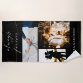 Serviette De Plage Toujours & Forever Collage Photo Moderne (Devant)
