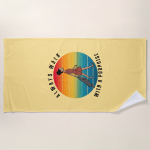 SERVIETTE DE PLAGE TOUJOURS MARCHER AVEC UN MARSOUIN DRÔLE