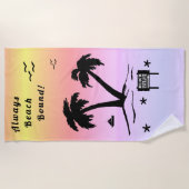 Serviette De Plage Toujours Plage Bord Rose Été (Devant)