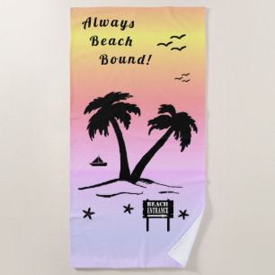Serviette De Plage Toujours Plage Bord Rose Été