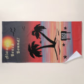 Serviette De Plage Toujours Plage Rouge pourpre (Devant)