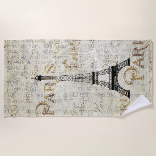 Serviette De Plage Tour Eiffel Paris France Design (Devant)