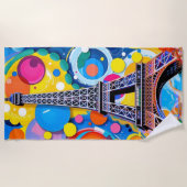 Serviette De Plage Tour Eiffel Pop Art (Devant)