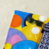 Serviette De Plage Tour Eiffel Pop Art (En situation)