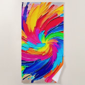 Serviette De Plage Tourbillon de couleurs : Art Abstrait (Devant)