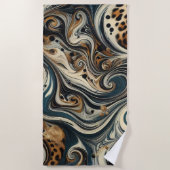 Serviette De Plage Tourbillon de motif léopard abstrait (Devant)