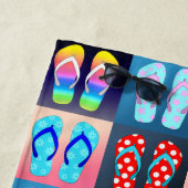 Serviette De Plage Tourner à flop Art Motif Beach Towne (En situation)