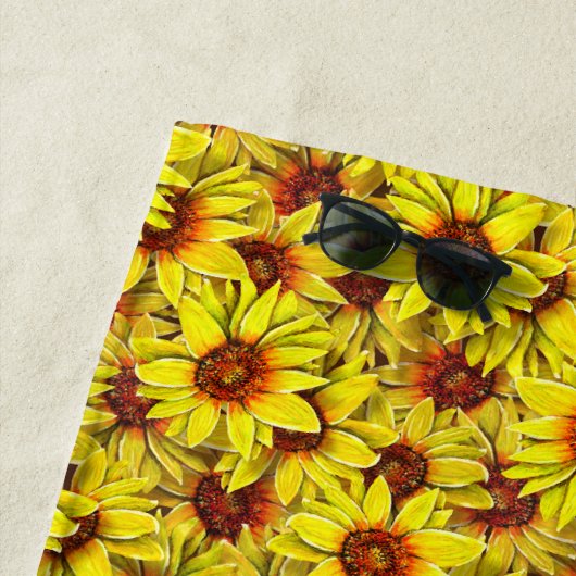 Serviette de plage Tournesol (En situation)