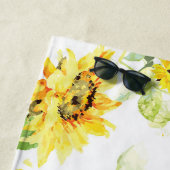 Serviette De Plage Tournesol à l'aquarelle (En situation)